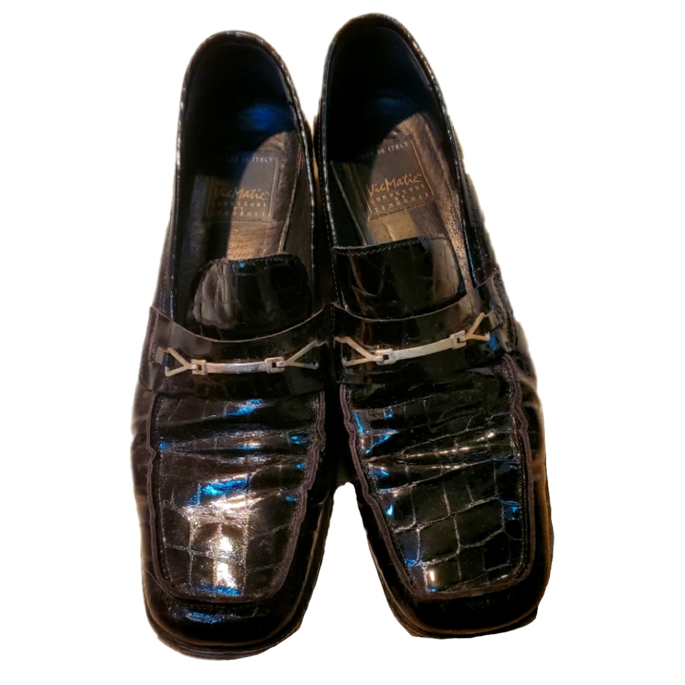 Vic Mati Patent Leather Crocodile Loafers